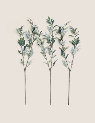 

Set of 3 Artificial Olive Branches - Green Mix, Green Mix