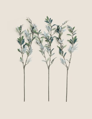 Set of 3 Artificial Olive Branches