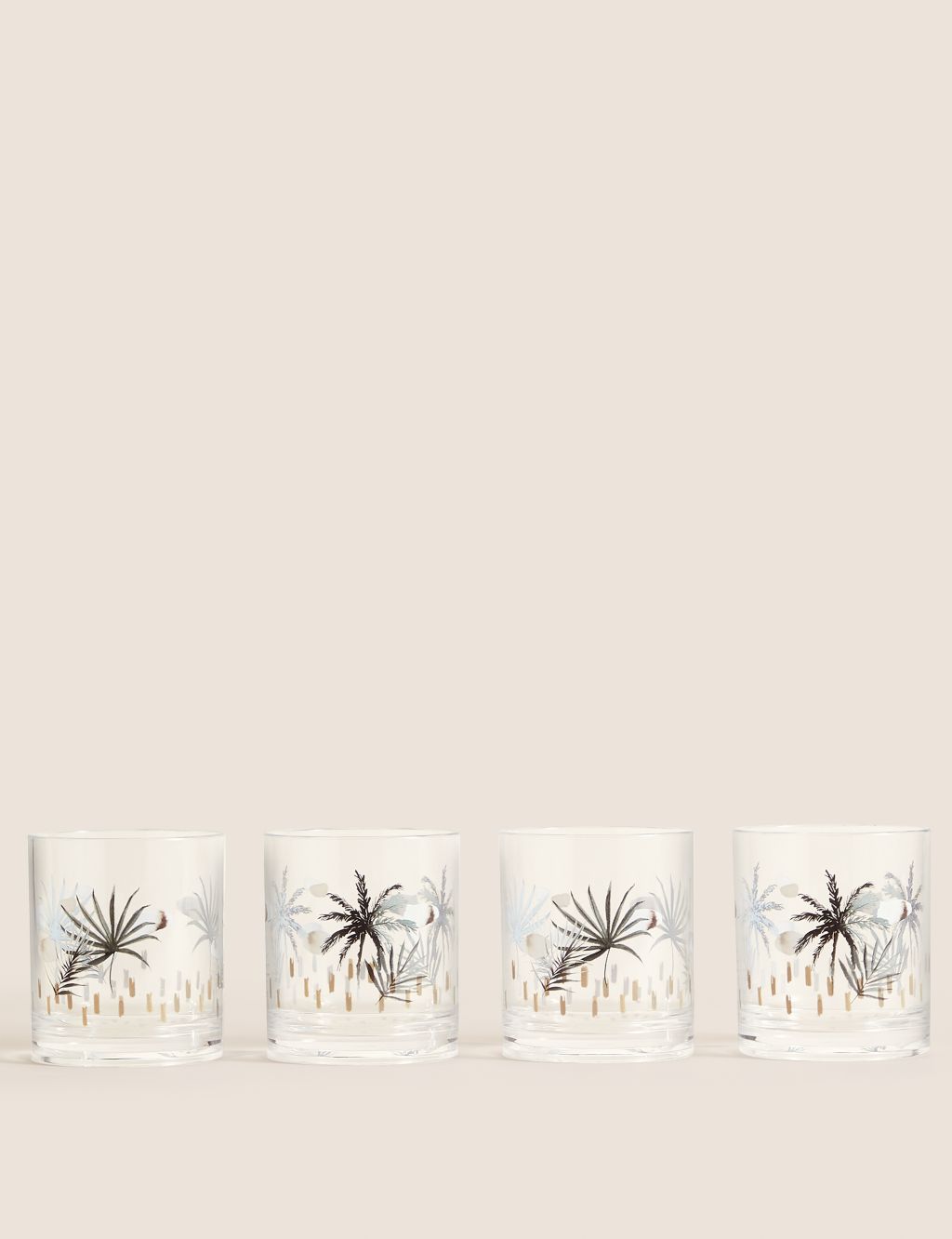 Set Of 4 Abstract Watercolour Picnic Tumblers