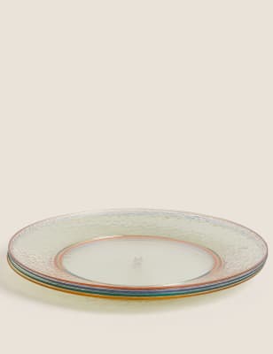 

M&S Collection Set of 4 Hammered Dinner Plates - Multi, Multi
