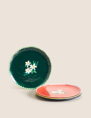 

Set Of 4 Expressive Floral Picnic Side Plates - Multi, Multi