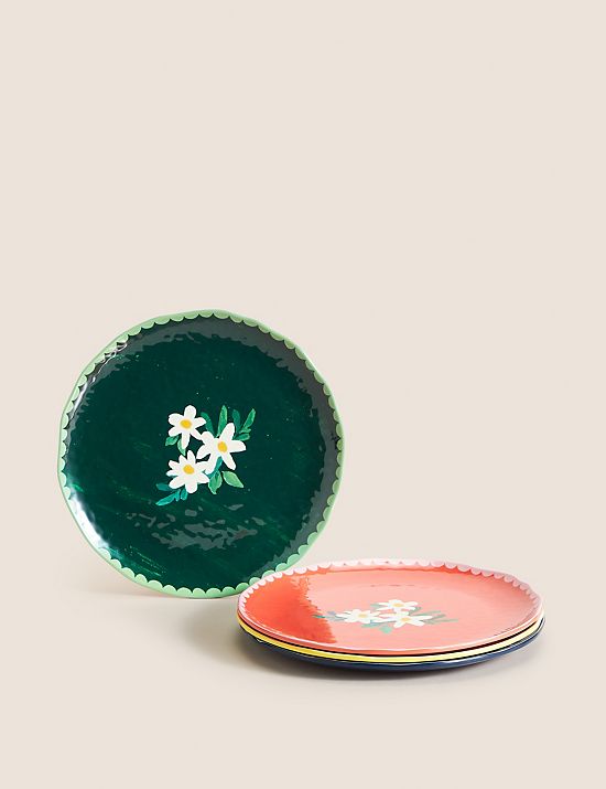 Μικρά πιάτα για πικνίκ Expressive με φλοράλ σχέδιο, σετ των 4