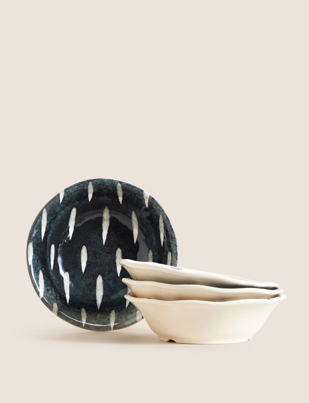 Set Of 4 Abstract Watercolour Picnic Cereal Bowls image 1
