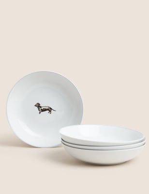 Set of 4 Dachshund Pasta Bowls