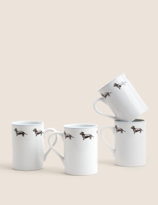 

Set of 4 Dachshund Mugs - Multi, Multi