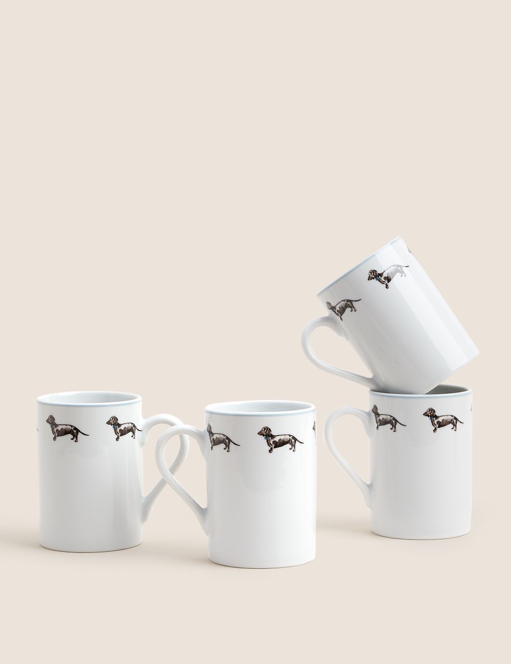 Set of 4 Dachshund Mugs