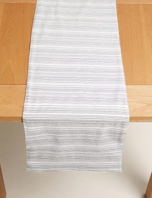 

M&S Collection Cotton Striped Table Runner - Natural, Natural