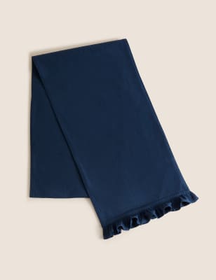 

M&S Collection Pure Cotton Ruffle Table Runner - Dark Navy, Dark Navy