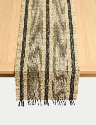 M&S Striped Seagrass Table Runner - Natural, Natural