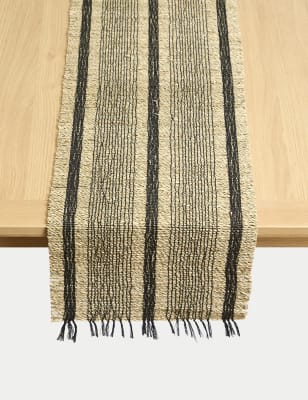 

M&S Collection Striped Seagrass Table Runner - Natural, Natural