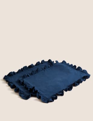 

M&S Collection Set of 2 Cotton Ruffle Placemats - Navy, Navy