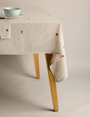 Pure Cotton Bee Embroidered Tablecloth