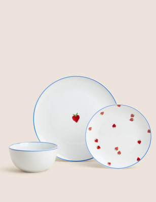

12 Piece Strawberry Dinner Set - Multi, Multi