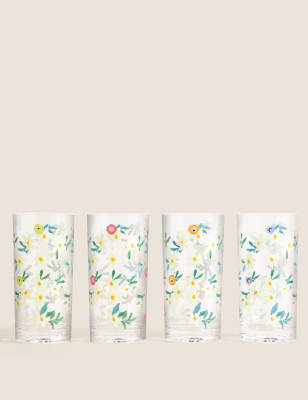 Set Of 4 Expressive Floral Picnic Highballs - CH