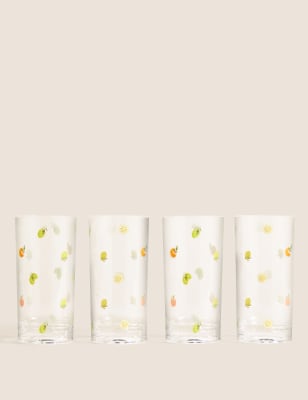 Set Of 4 Summer Fruits Picnic Highballs