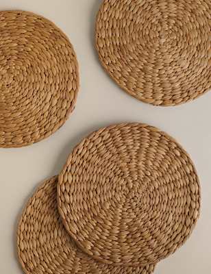 Set of 4 Natural Water Hyacinth Placemats