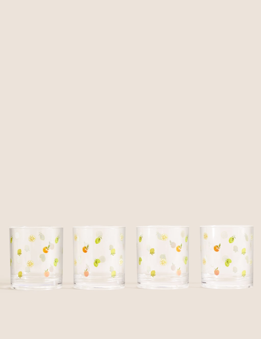 Set Of 4 Summer Fruits Picnic Tumblers