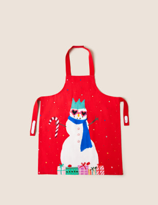 

M&S Collection Kids' Pure Cotton Light Up Snowman Apron - Multi, Multi