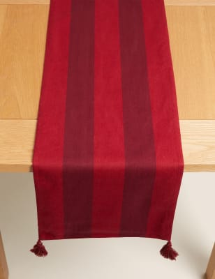 

M&S Collection Striped Table Runner - Red Mix, Red Mix