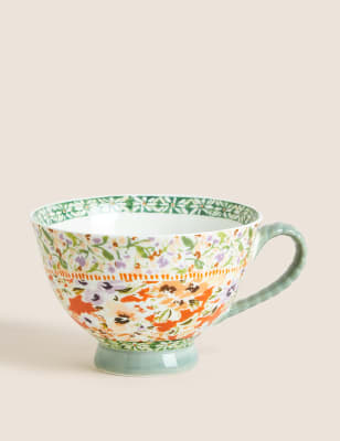

M&S Collection Becher mit Fuß und Blumenmuster - Mehrfarbig, Mehrfarbig