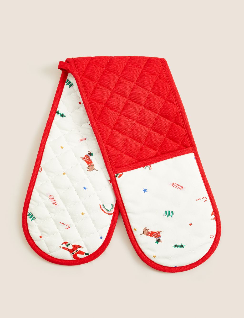 Pure Cotton Christmas Double Oven Glove image 1