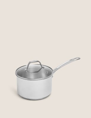 

M&S Collection Stainless Steel 18cm Medium Saucepan - Silver, Silver