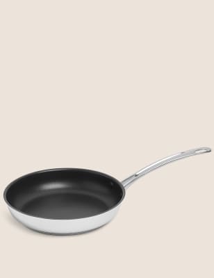 

M&S Collection Stainless Steel 24cm Medium Frying Pan - Silver, Silver