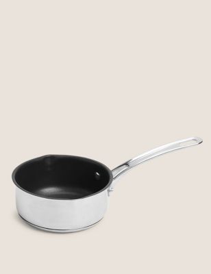 M&S Stainless Steel 14cm Milk Pan - Silver, Silver