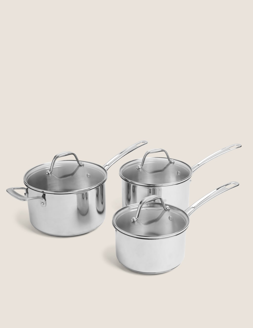 3 Piece Stainless Steel Pan Set