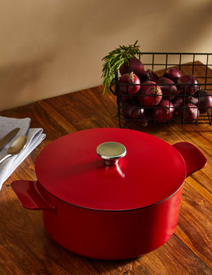 

M&S Collection Cast Aluminium 5L Casserole Dish - Red, Red