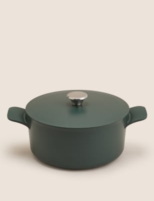 

M&S Collection Cast Aluminium 5L Casserole Dish - Dark Green, Dark Green