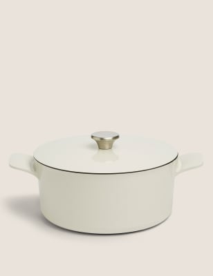 

M&S Collection Cast Aluminium 5L Casserole Dish - Ivory, Ivory