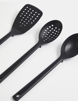 

M&S Collection Set of 3 Nylon Utensils - Black, Black