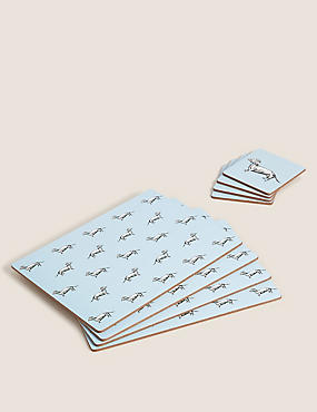 Set of 8 Dachshund Placemats & Coaster