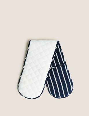 

M&S Collection Striped Oven Glove - Navy, Navy