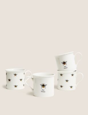Set of 4 Bee Mugs
