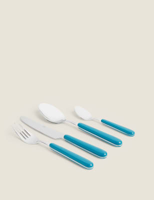 

M&S Collection 16 Piece Tribeca Cutlery Set - Teal, Teal