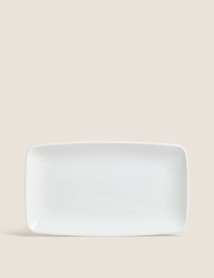 M&S Maxim Rectangular Platter - White, White