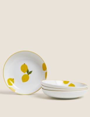 Set of 4 Lemons Pasta Bowls