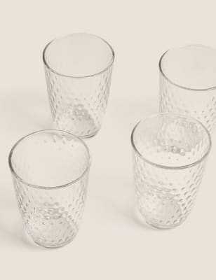 

M&S Collection Juego de 4 vasos de topos texturizados - Claro, Claro