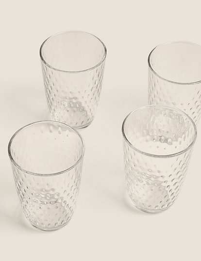 Set of 4 Textured Spot Glasses