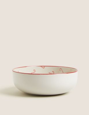 

Christmas Candy Cane Print Bowl - Red, Red
