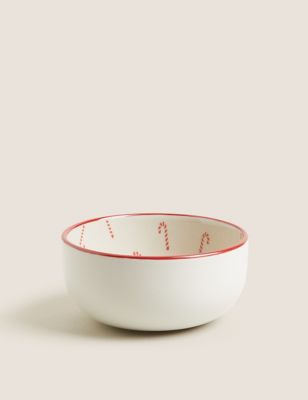 

Christmas Candy Cane Nibble Bowl - Red, Red