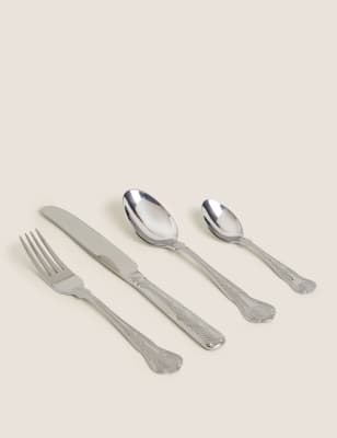 

M&S Collection Juego de cubertería vintage de 24 piezas - Plata, Plata