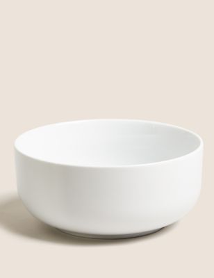 M&S Maxim Porcelain Serving Bowl - White, White