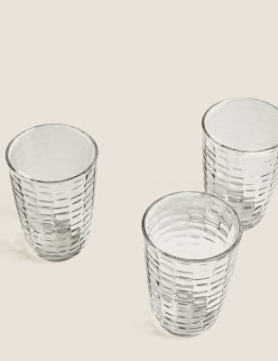 

M&S Collection 4er-Set Gläser mit Quadratstrukturmuster - Klar, Klar