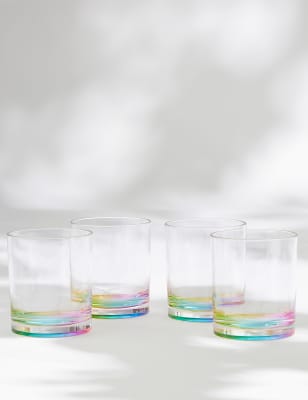 Set of 4 Rainbow Picnic Tumblers - BE