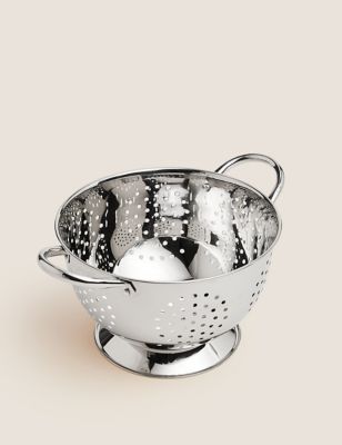 M&S Stainless Steel 22cm Colander - Silver, Silver