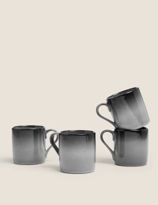 

M&S Collection 4er-Set Tassen „Amberley“ mit Ombre-Muster - Grau, Grau