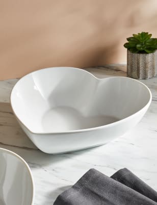 

Maxim Large Heart Serving Bowl - White, White